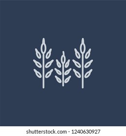 Wheat icon. Wheat linear design concept from Agriculture, Farming and Gardening collection. Simple element vector illustration on dark blue background.
