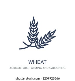 Wheat icon. Wheat linear symbol design from Agriculture, Farming and Gardening collection. Simple outline element vector illustration on white background.