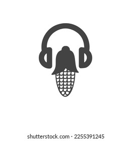 Wheat Icon Logo Corn Music design Element. Suitable for Creative Industries, Podcast,T Shirt,Sticker,etc