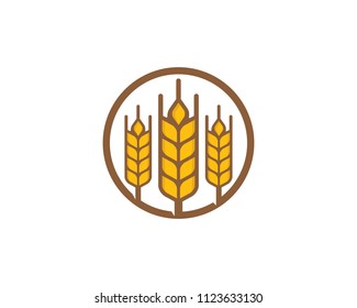Wheat Icon Logo Design Element