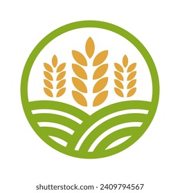Wheat icon logo design illustration