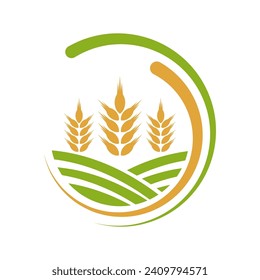 Wheat icon logo design illustration