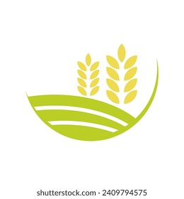 Wheat icon logo design illustration