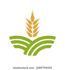Wheat icon logo design illustration