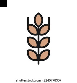vectores de estilo plano del logotipo del icono de trigo