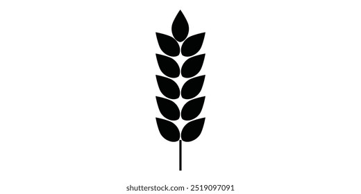 Wheat icon logo isolated on white background. Agriculture ears of wheat illustration.