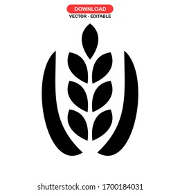 Weizensymbol oder -logo einzeln auf Zeichen Vektorillustration - Hochwertige Vektorsymbole mit schwarzem Hintergrund
