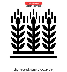 wheat icon or logo isolated sign symbol vector illustration - high quality black style vector icons
