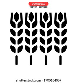 wheat icon or logo isolated sign symbol vector illustration - high quality black style vector icons
