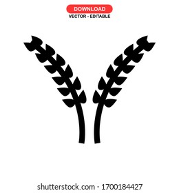 wheat icon or logo isolated sign symbol vector illustration - high quality black style vector icons
