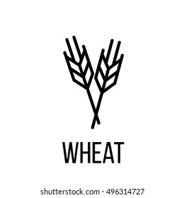 Wheat icon or logo in modern line style. High quality black outline pictogram for web site design and mobile apps. Vector illustration on a white background. 