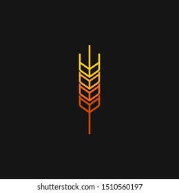 Logo del icono del trigo. ilustración vectorial