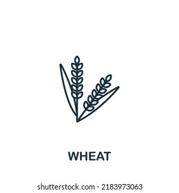 Wheat icon. Monochrome simple Wheat icon for templates, web design and infographics