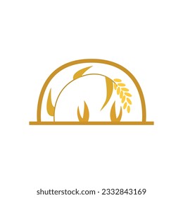 wheat icon on a white background, vector illustration