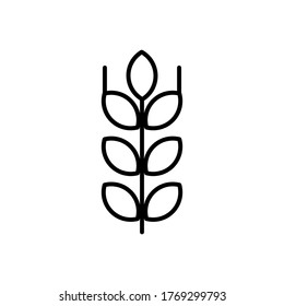 wheat icon with outline style vector for your web design