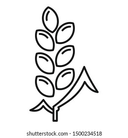 Wheat icon. Outline wheat vector icon for web design isolated on white background