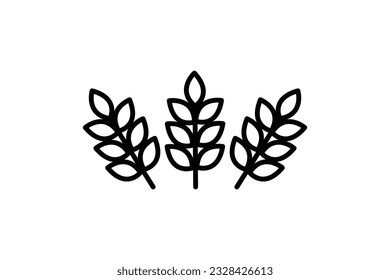 Wheat icon. icon related to element of bakery, whole grain, agriculture. Line icon style design. Simple vector design editable
