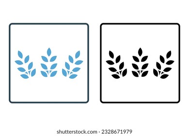 Wheat icon. icon related to element of bakery, whole grain, agriculture. Solid icon style design. Simple vector design editable