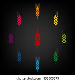 Wheat icon set