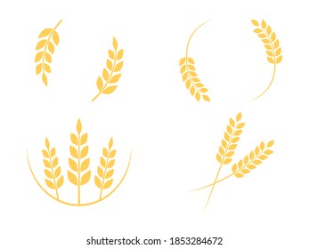 Wheat icon set. Agriculture wheat logo collection. Food concept vector illustration isolated on white