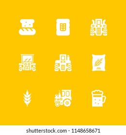 wheat icon set. beer, bread and grain vector icon for graphic design and web