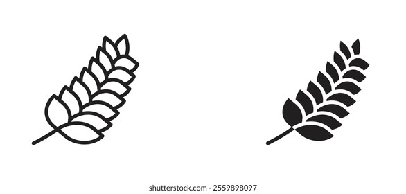 Wheat Icon set in black color for ui designs