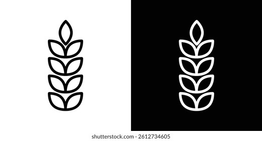 Wheat icon set. Black illustration isolated for graphic and web design