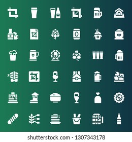 wheat icon set. Collection of 36 filled wheat icons included Beer, Pancake, Wheat, Baguette, Sack, Rice, Pancakes, Waffle, Crop, Hop, Flour, Beers, Land