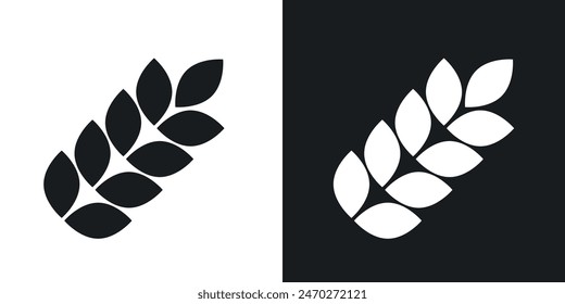 Conjunto de iconos de trigo. Icono de Vector de avena harinera en signo de grano dietético. Icono de planta de malta. Icono de cereal integral.