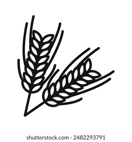 Wheat Icon Set Harvested Grain Illustrations for Agriculture and Nutrition