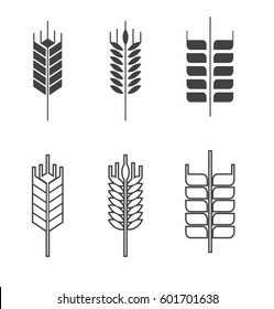 Wheat icon set on white background vector illustration