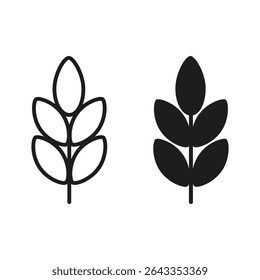 Wheat icon set. Vector isolated illustration.