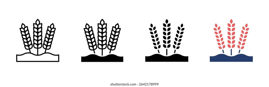 Wheat icon sheet multiple style collection