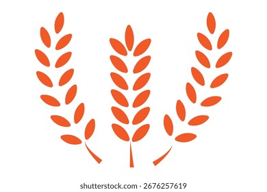 ícone de trigo, ilustração de vetor de silhueta de trigo-ilustração de silhueta simples de trigo, perfeito para logotipos e ícones de trigo