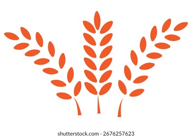 ícone de trigo, ilustração de vetor de silhueta de trigo-ilustração de silhueta simples de trigo, perfeito para logotipos e ícones de trigo