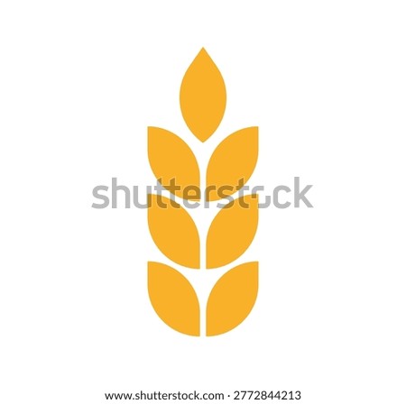 Wheat icon. Silhouette wheats isolated on white background. Spikelet grain. Malts spike. Malt beer. Barley or corn for flour print design. Cereal ear. Seed millets. Oat farming. Vector illustration