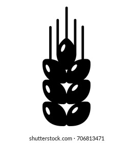 Wheat icon . Simple illustration of wheat vector icon for web design isolated on white background