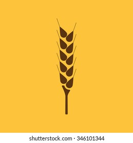 The wheat icon. Spica symbol. Flat Vector illustration