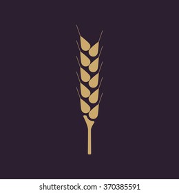 The wheat icon. Spica symbol. Flat Vector illustration