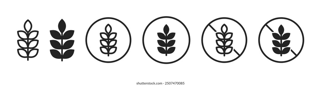 Wheat icon, symbol. Gluten free logo. Non gluten label. Vector.