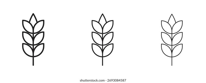 Wheat icon symbol. Linear style sign for mobile concept