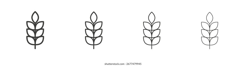 Símbolo do ícone de trigo. Ilustração isolada de vetor.