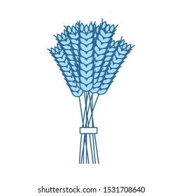 Weizensymbol. Einfach mit dem Design der blauen Füllung übereinstimmen. Vektorgrafik.