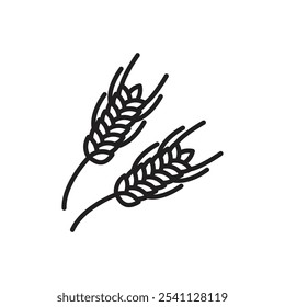 Wheat icon Thin line flat illustration