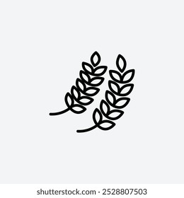 Wheat icon in tree different line stroke sizes.