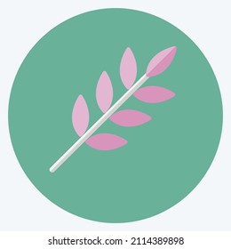 Wheat Icon in trendy flat style isolated on soft blue background