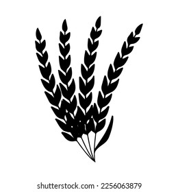 Wheat icon vector. Cereals illustration sign. Harvest symbol. Farm logo.