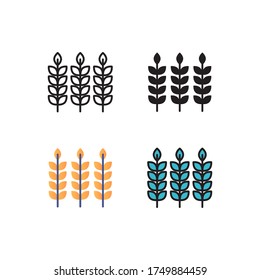 wheat icon vector with different style design. isolated on white background
