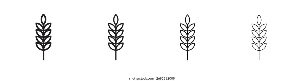 Wheat icon vector graphics. black style vector icons