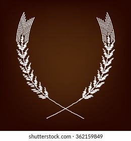 Wheat icon. Vector illustration with chalk effect